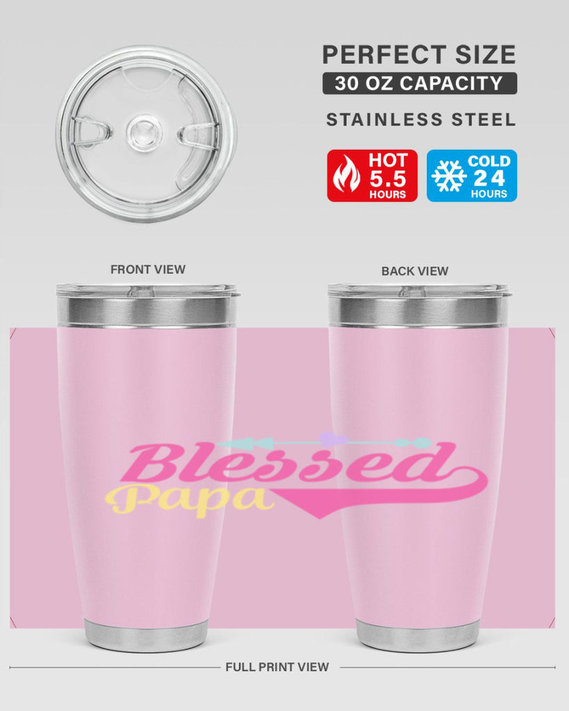 blessed papa 73#- grandpa - papa- Tumbler