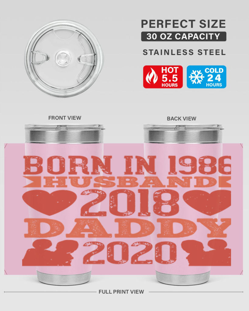 born in husband daddy 123#- fathers day- Tumbler