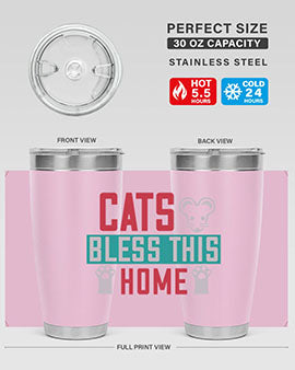 cats bless this home Style 36#- cat- Tumbler