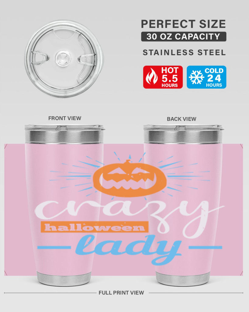 crazy halloween lady 118#- halloween- Tumbler