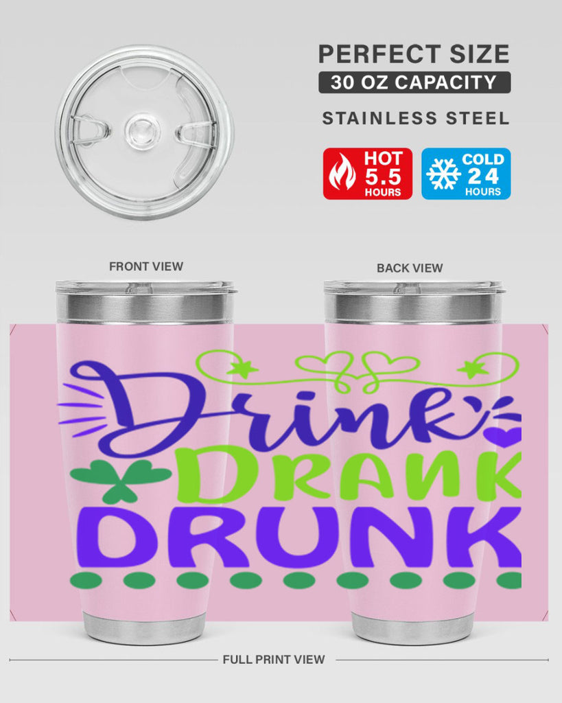 drink drank drunk 22#- mardi gras- Tumbler