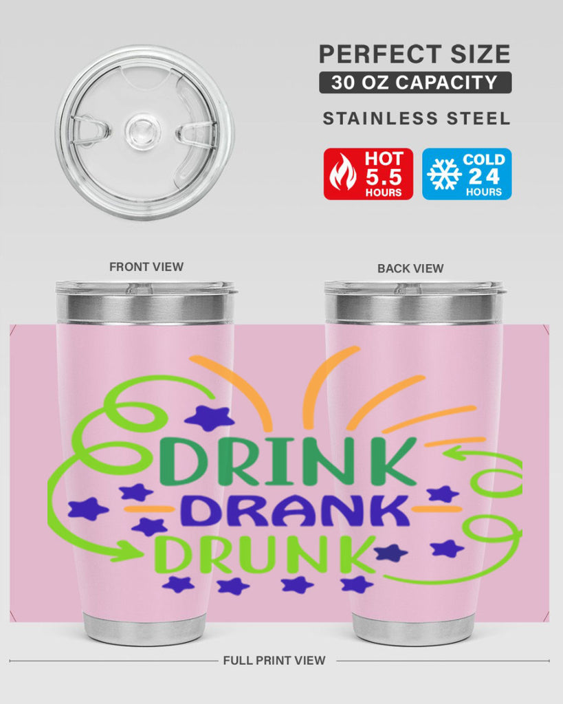 drink drank drunk 23#- mardi gras- Tumbler