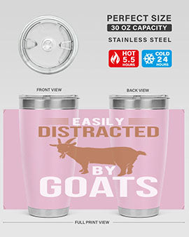 easily distracted by goats Style 5#- goat- Tumbler