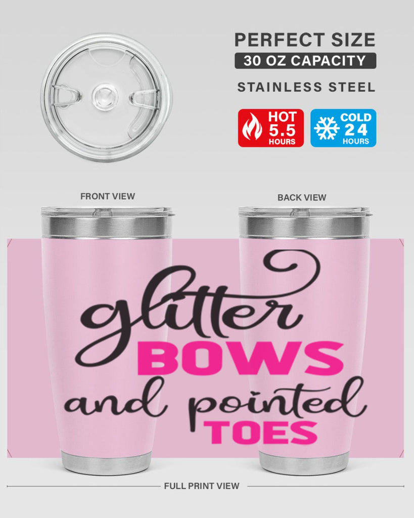 glitter bows and pointed toes 41#- ballet- Tumbler
