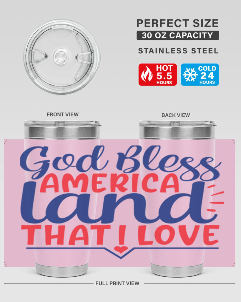 god bless america land that i love Style 54#- Fourt Of July- Tumbler