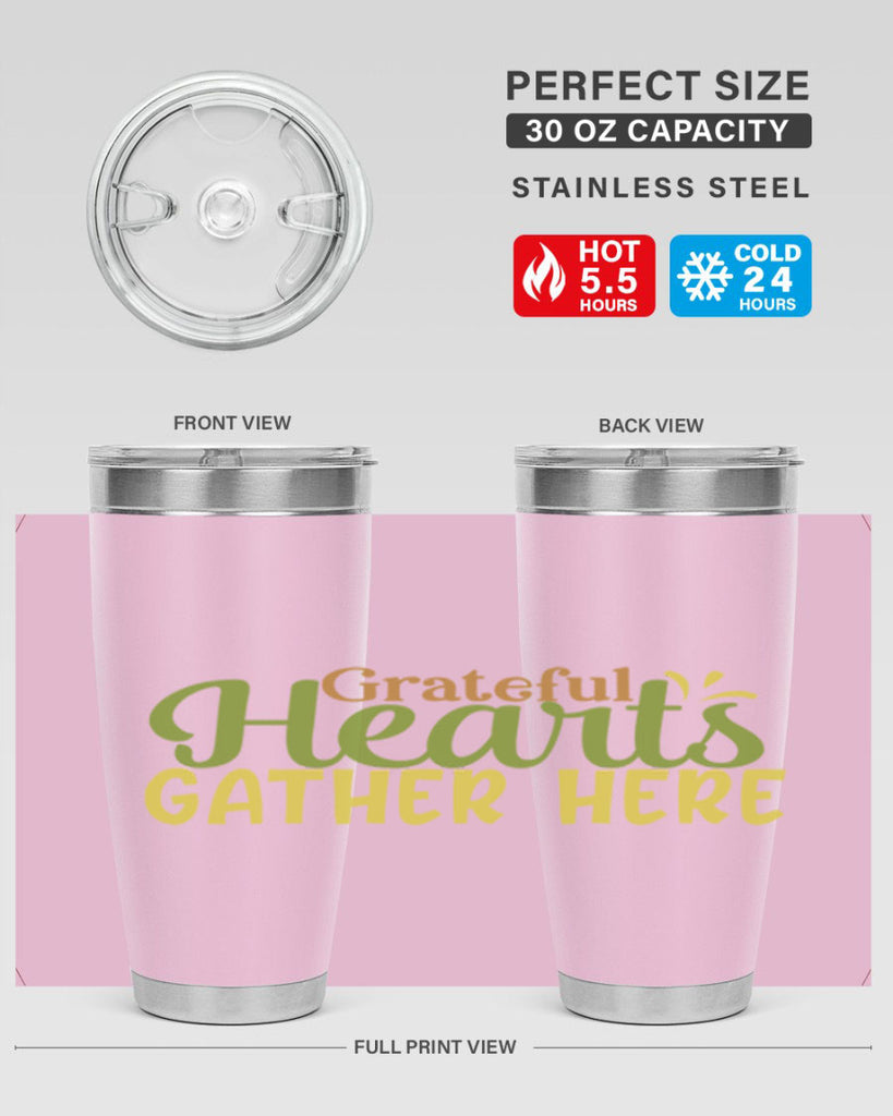 grateful hearts gather here 59#- thanksgiving- Tumbler