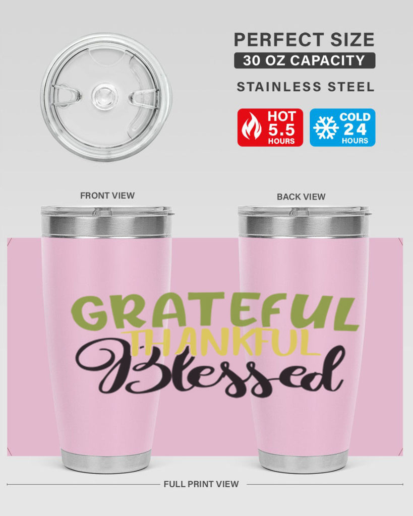 grateful thankful blessed 57#- thanksgiving- Tumbler