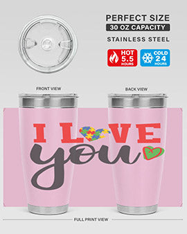 i love you Style 23#- autism- Tumbler
