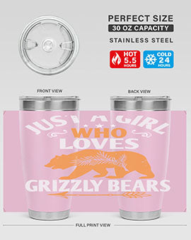 just a girl who loves Grizzly Bears 20#- Bears- Tumbler