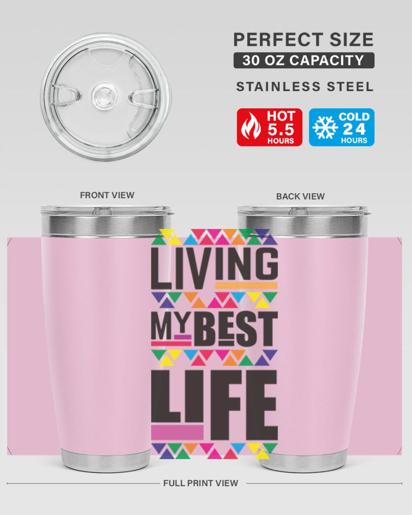 living my best life- black words phrases- Cotton Tank
