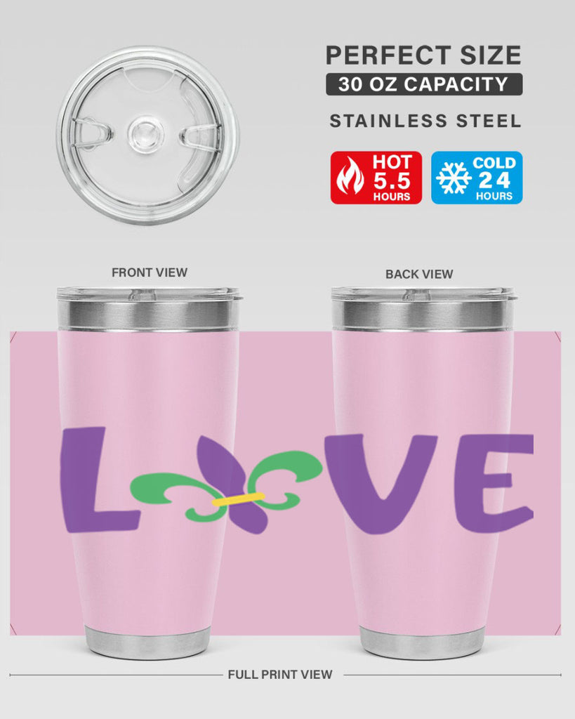 love 80#- mardi gras- Tumbler