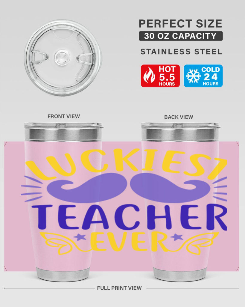 luckiest teacher ever 12#- mardi gras- Tumbler