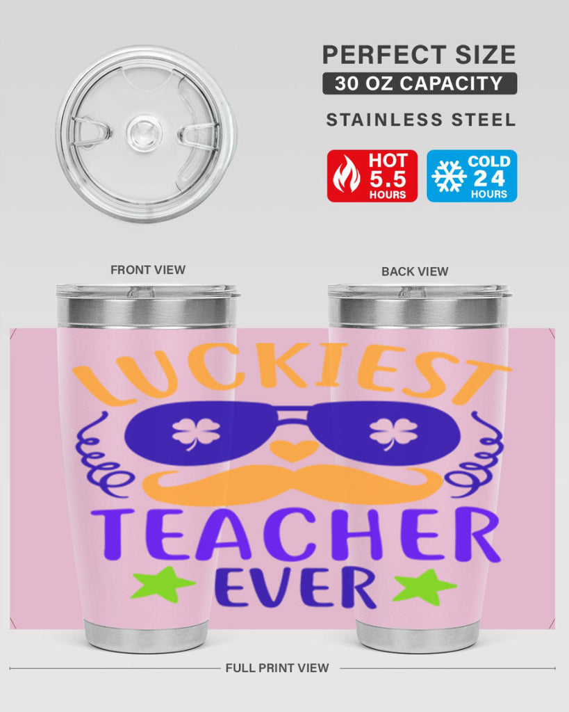 luckiest teacher ever 14#- mardi gras- Tumbler