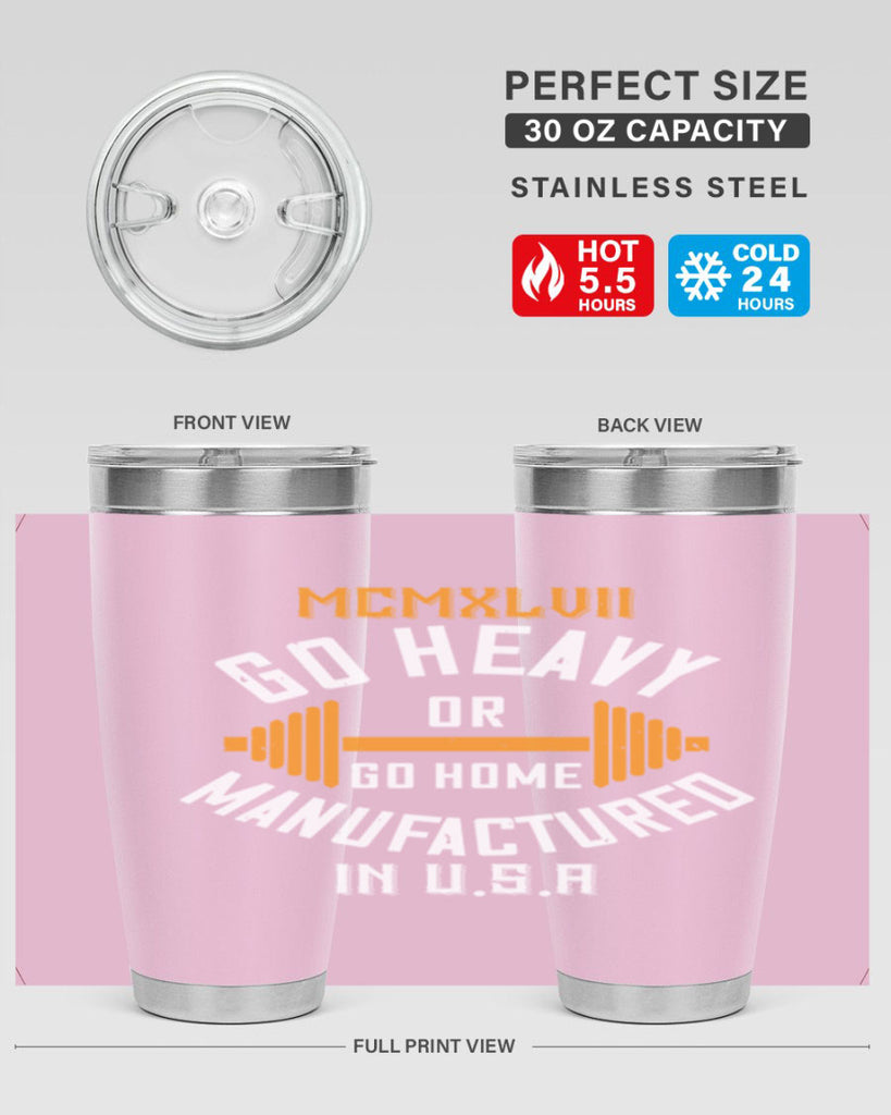 mcmxlvii go heavy or go home manufactured in 84#- gym- Tumbler