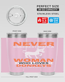 never underestimate a woman who loves donkeys Style 1#- donkey- Tumbler