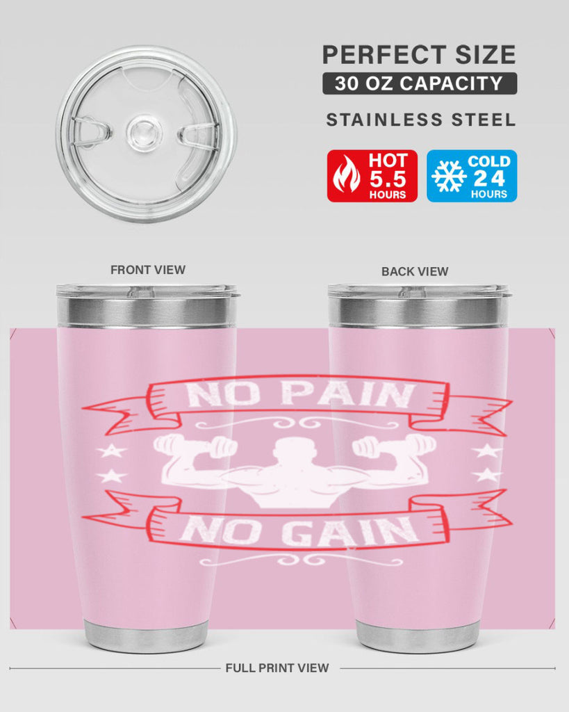 no pain no gain 82#- gym- Tumbler