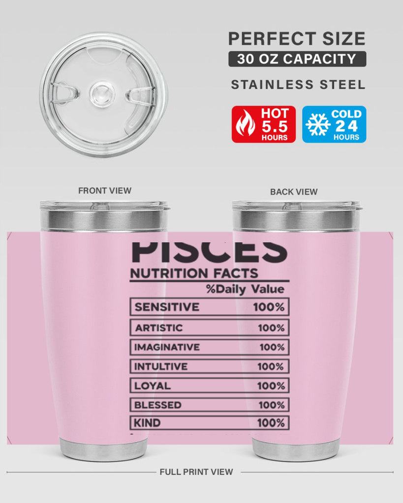 pisces Nutrition Facts 367#- zodiac- Tumbler