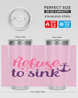 refuse to sink Style 4#- breast cancer- Tumbler