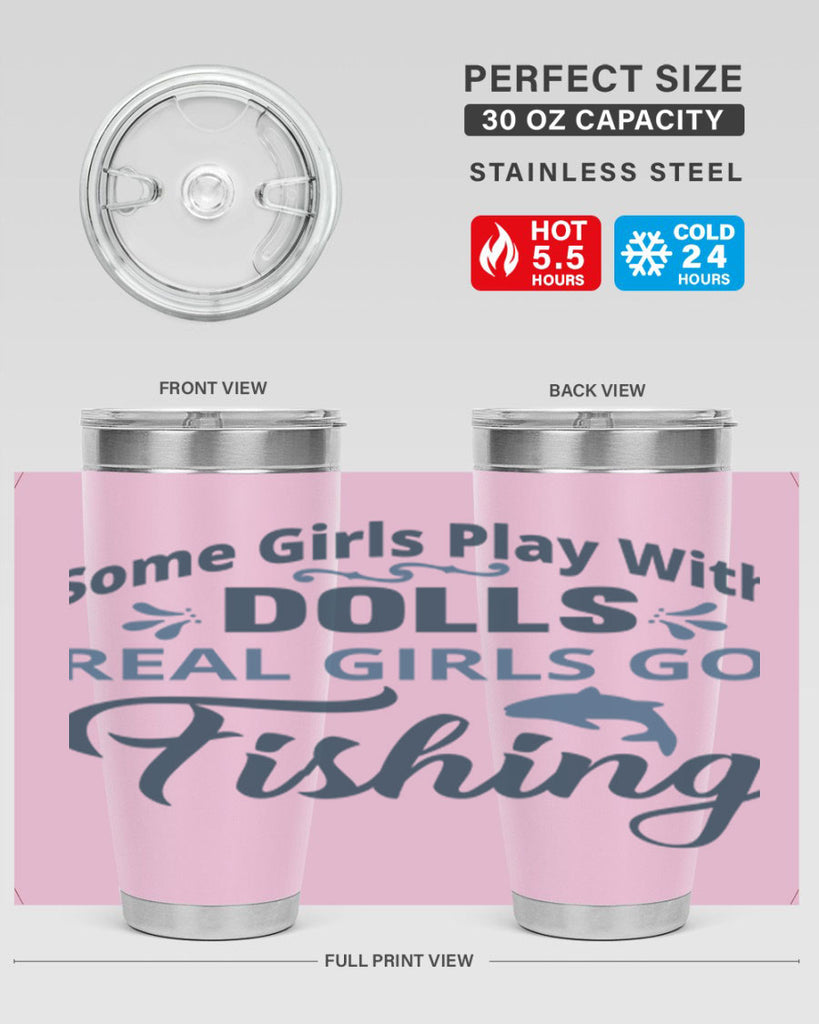 some girl play with dolls 38#- fishing- Tumbler