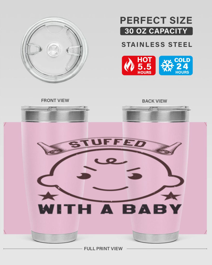 stuffed with a baby Style 14#- baby shower- tumbler
