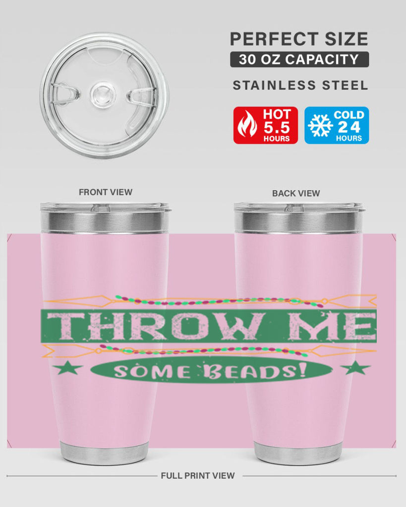 throw me some beads 34#- mardi gras- Tumbler