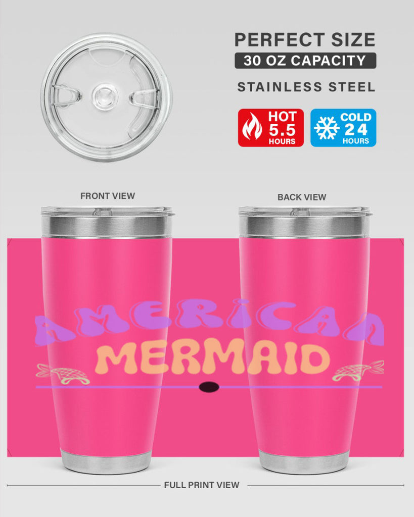 American Mermaid 16#- mermaid- Tumbler