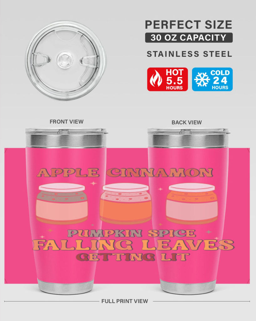 Apple Cinnamon Pumpkin Spice Falling Leaves Getting Lit 12#- fall- Tumbler