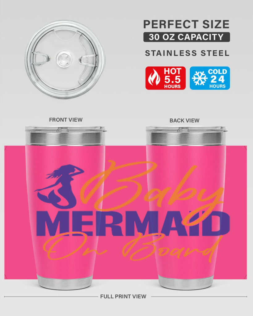 Baby Mermaid on Board 20#- mermaid- Tumbler