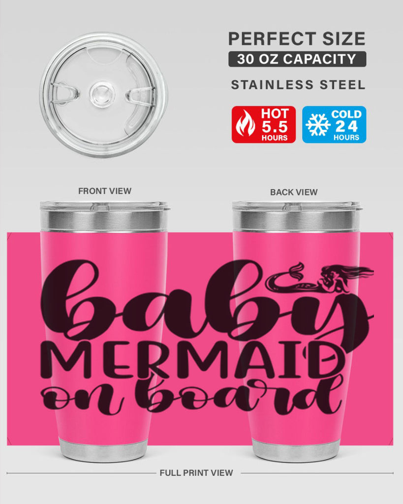 Baby mermaid on board 41#- mermaid- Tumbler