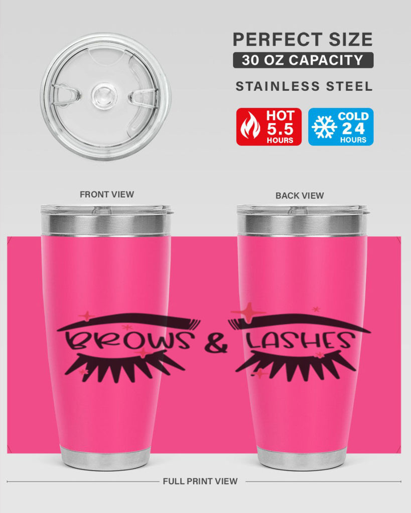 Brows Lashes Style 123#- make up- Tumbler