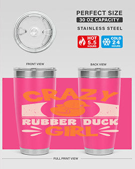 Crazy Rubber Duck Girl Style 4#- duck- Tumbler