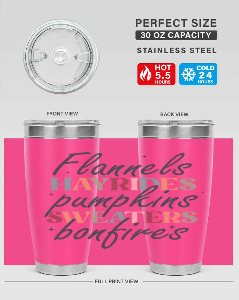 Flannels Hayrides Pumpkins Sweaters Bonfires 184#- fall- Tumbler