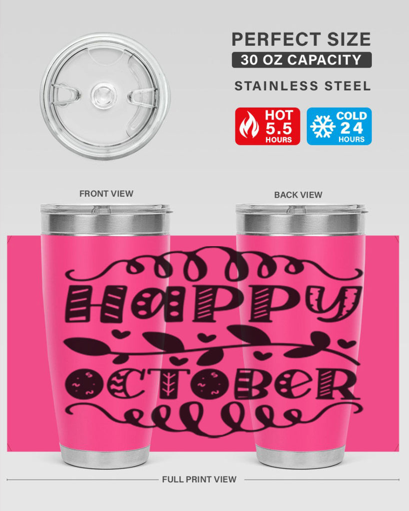 Happy October 239#- fall- Tumbler
