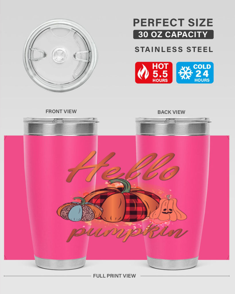 Hello Pumpkin 284#- fall- Tumbler