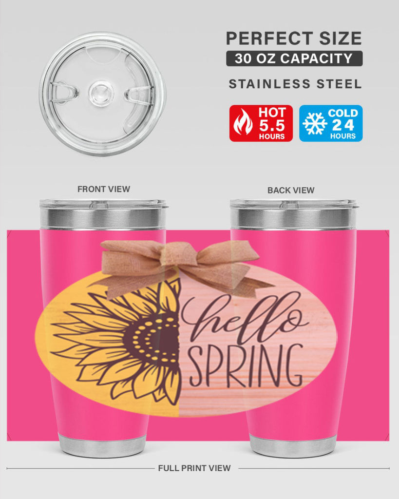 Hello spring half sunflower Mockup198#- spring- Tumbler