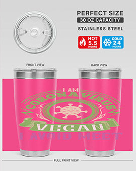 I Am Coronavirus Vegan I Avoid Meet Style 38#- corona virus- Tumbler