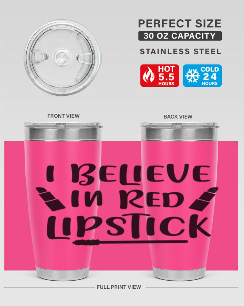 I Believe In Red Lipstick 104#- fashion- Cotton Tank