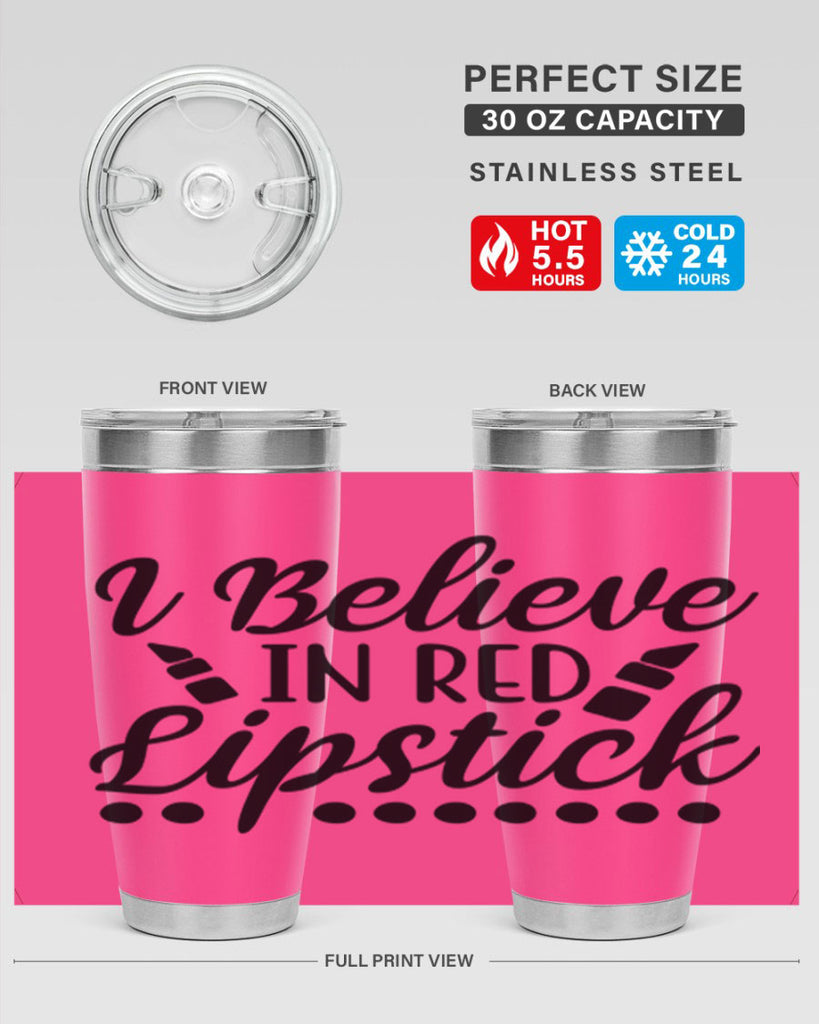I Believe In Red Lipstick 106#- fashion- Cotton Tank