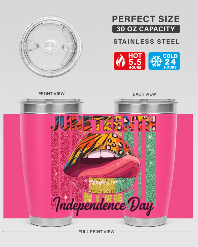 Juneteenth Independence Day Sexy Lip Png 11#- Juneteenth- tumbler