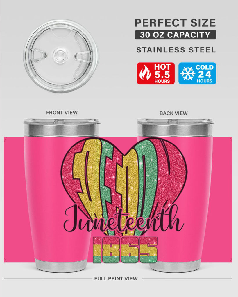 Juneteenth Since 1865 Heart 20#- Juneteenth- tumbler