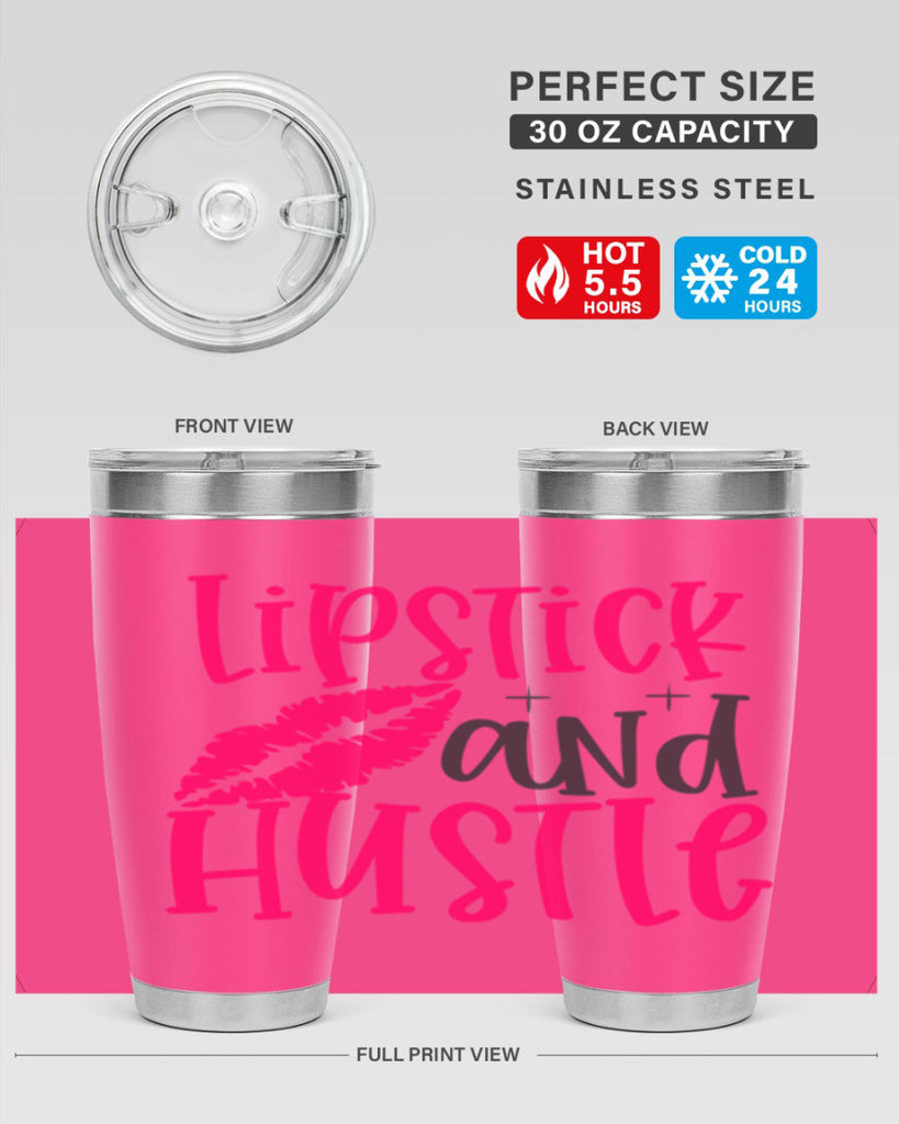 Lipstick and Hustle design Style 230#- make up- Tumbler