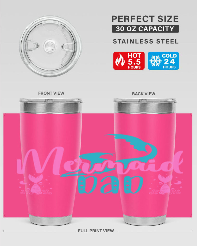 Mermaid Dad 356#- mermaid- Tumbler