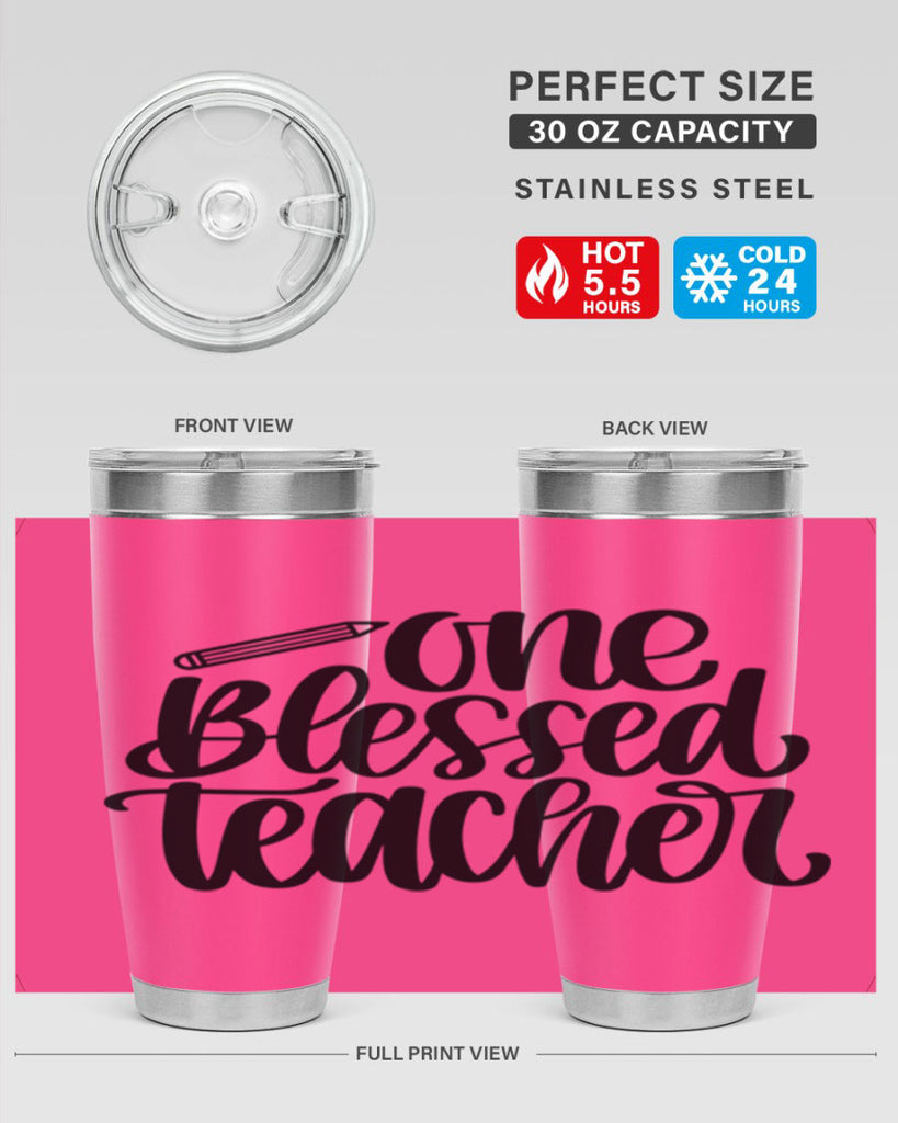 One Blessed Teacher Style 62#- teacher- tumbler