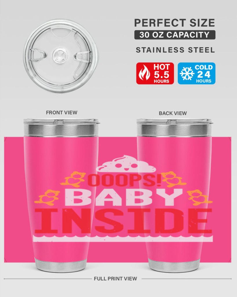 Ooops baby inside Style 24#- baby shower- tumbler