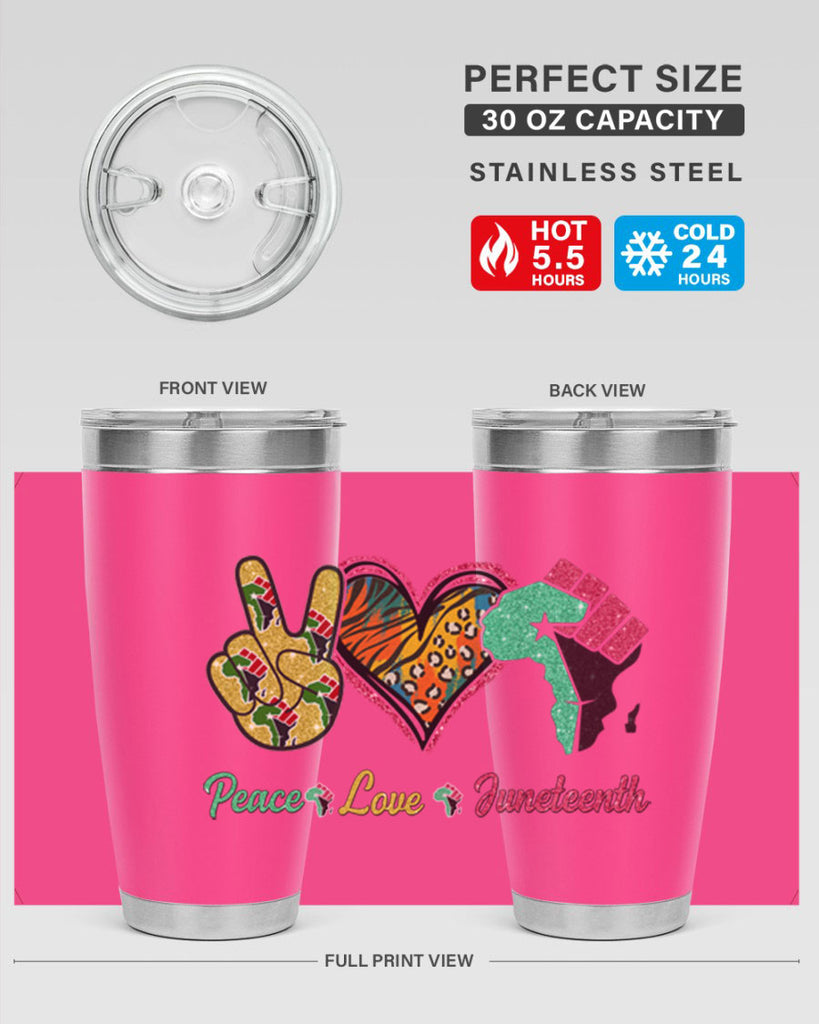 Peace Love Juneteenth Day Fist Png 8#- Juneteenth- tumbler