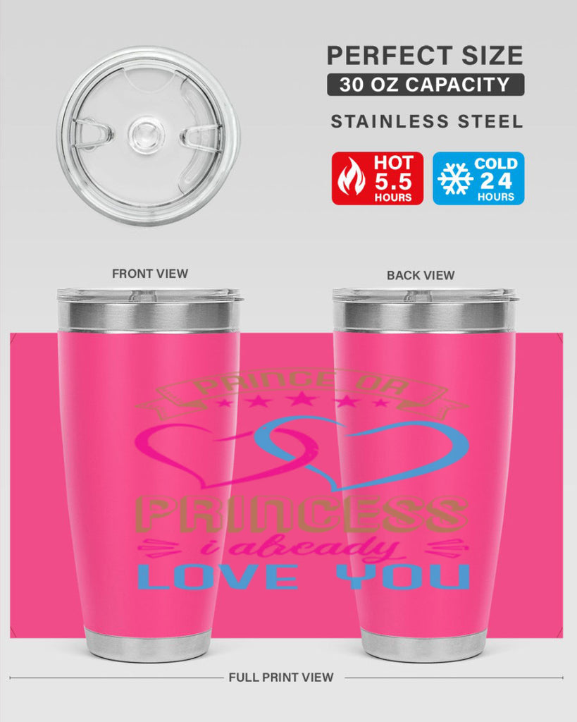 Prince or Princess I already love you Style 18#- baby shower- tumbler