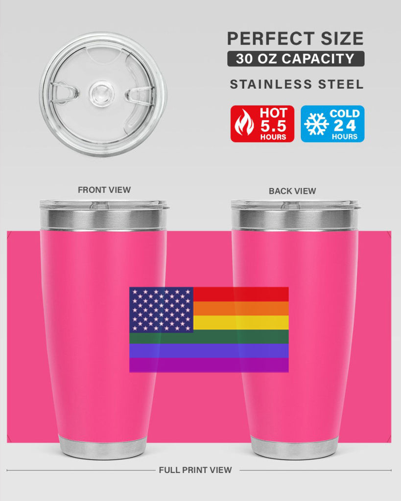 Rainbow american flag 11#- lgbt- Tumbler