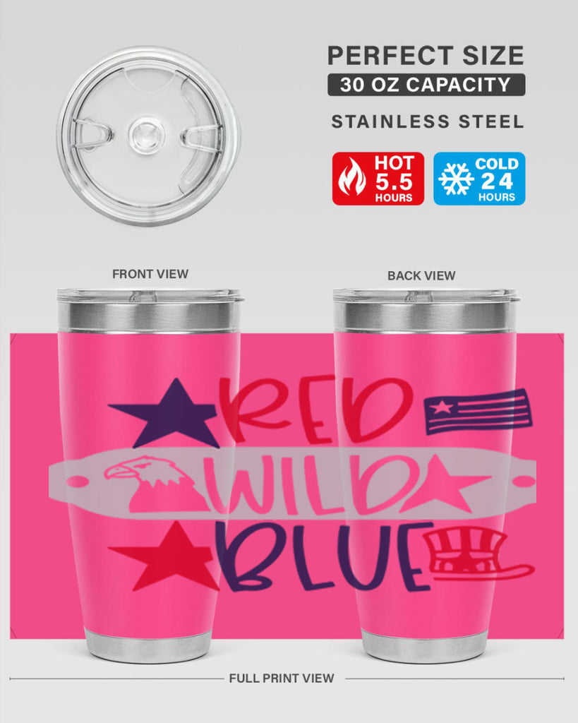 Red Wild Blue Style 171#- Fourt Of July- Tumbler