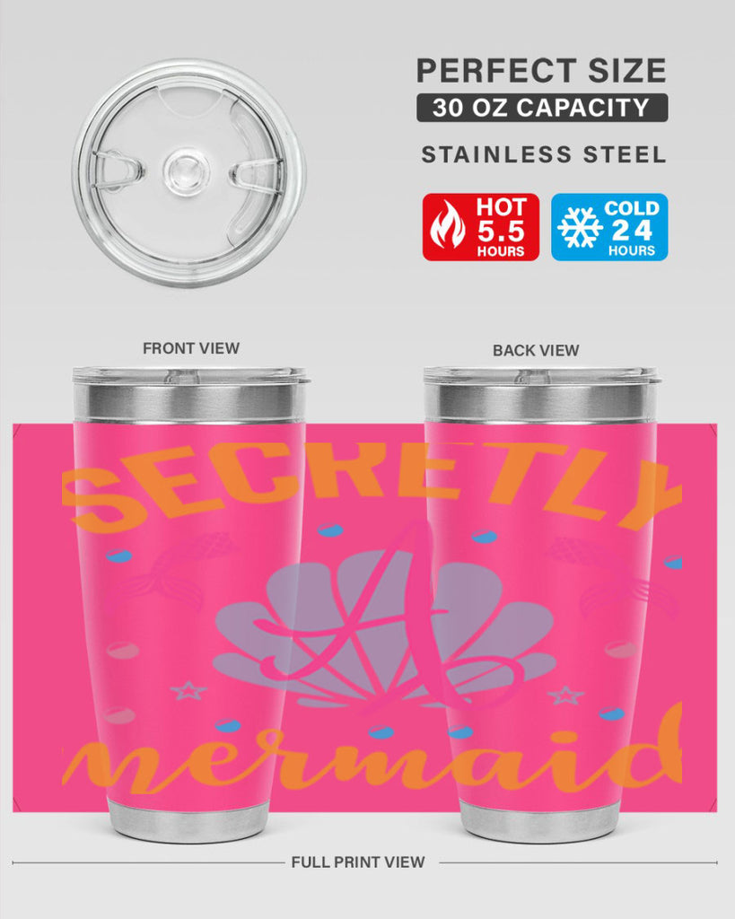 Secretly A Mermaid Design 583#- mermaid- Tumbler