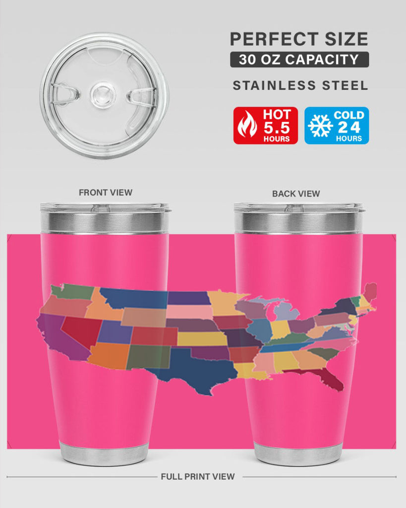 Separate Color Map Style 73#- Fourt Of July- Tumbler